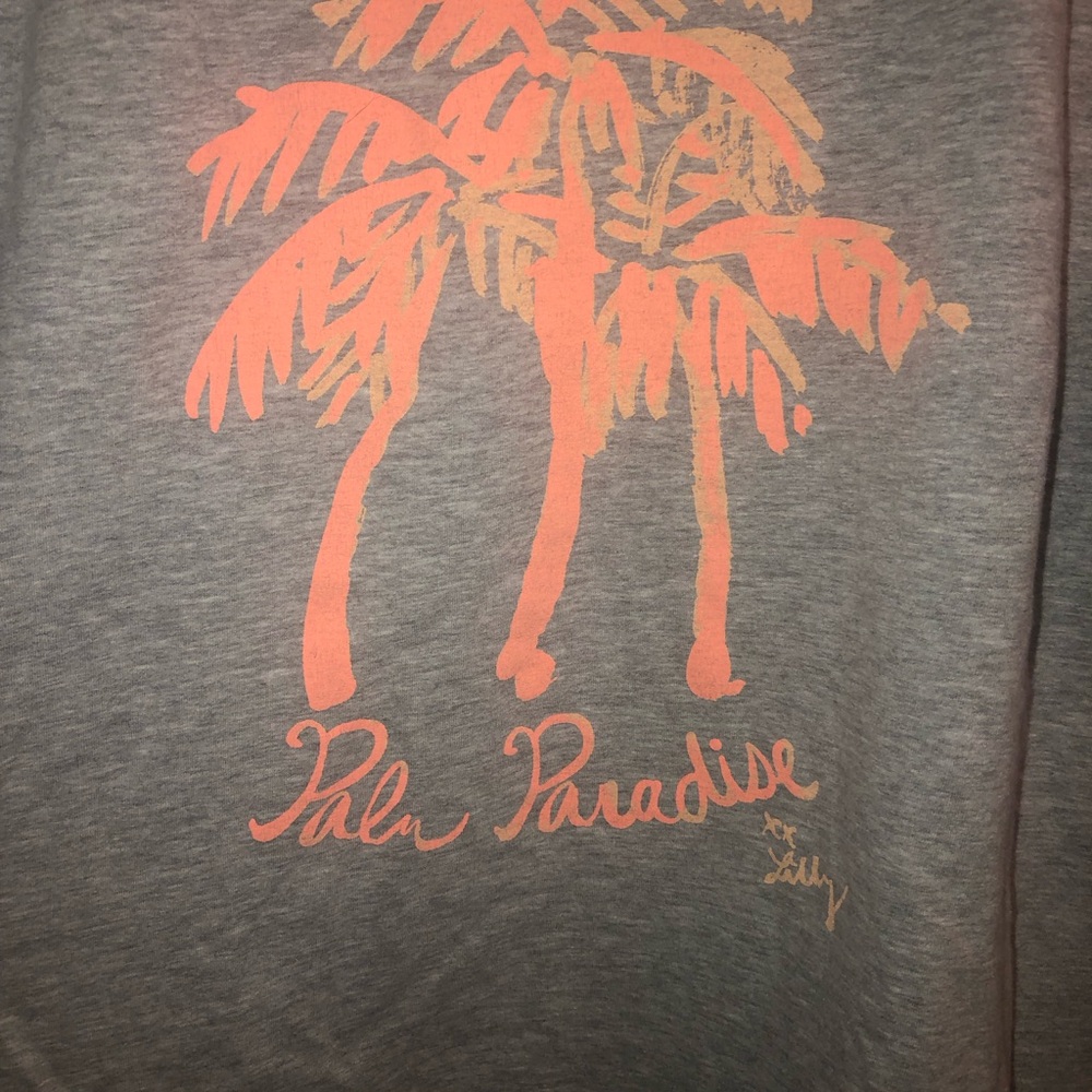 Lilly Pulitzer Light Gray Palm Paradise Sweatshirt - Picture 10 of 10